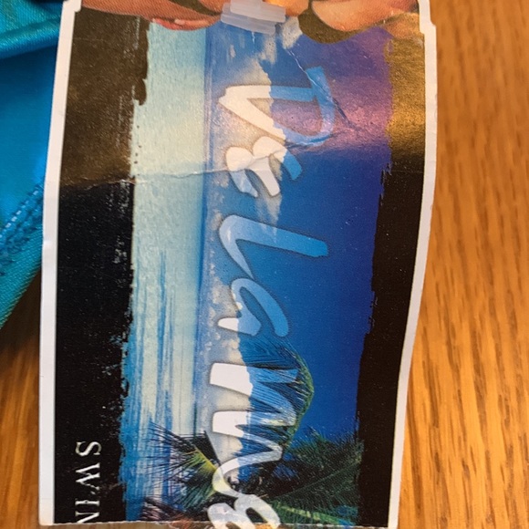 RARE New tags Vintage De La Mer turquoise swim XS hi cut 80s 90s bikini bottoms - Picture 6 of 9